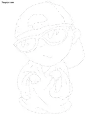 Baby dotted line drawing