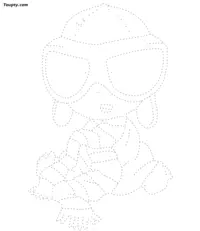 Baby dotted line drawing