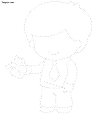 Boy dotted line drawing