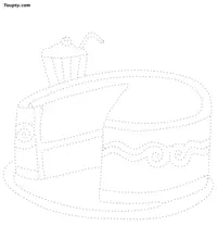 Cake-1 dotted line drawing