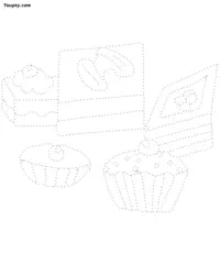 Cake-1 dotted line drawing