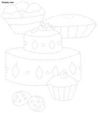 Cake-1 dotted line drawing