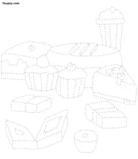 Cake-1 dotted line drawing