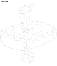 Cake-1 dotted line drawing