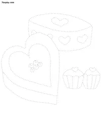 Cake-1 dotted line drawing