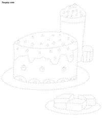 Cake-1 dotted line drawing