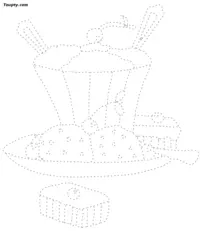 Cake-1 dotted line drawing