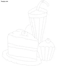 Cake-1 dotted line drawing