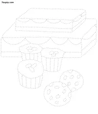 Cake-1 dotted line drawing