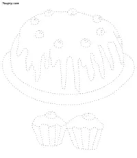 Cake-1 dotted line drawing