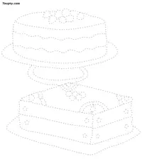 Cake-1 dotted line drawing