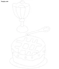 Cake-1 dotted line drawing