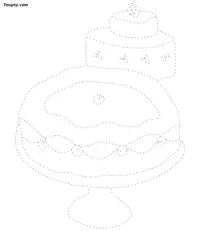 Cake-1 dotted line drawing