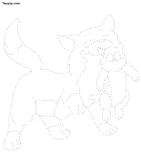 Cat dotted line drawing