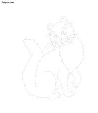 Cat dotted line drawing