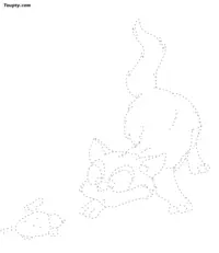 Cat dotted line drawing