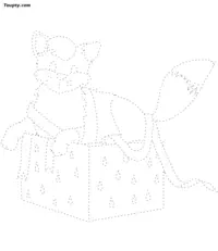 Cat dotted line drawing