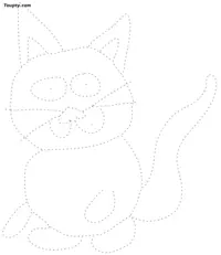 Cat dotted line drawing