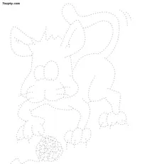 Cat dotted line drawing