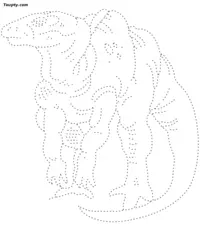 Dinosaur dotted line drawing