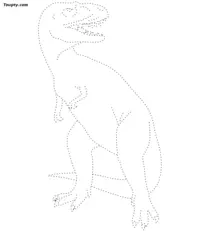 Dinosaur dotted line drawing