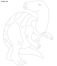 Dinosaur dotted line drawing