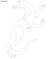 Dinosaur dotted line drawing