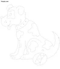 Dog dotted line drawing