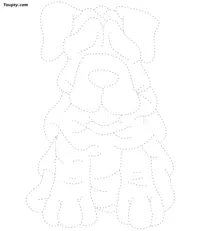 Dog dotted line drawing