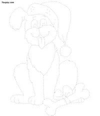 Dog dotted line drawing