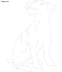 Dog dotted line drawing