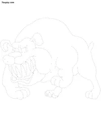 Dog dotted line drawing