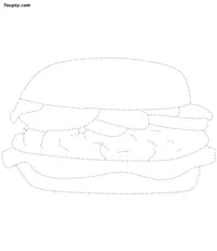 Hamburger dotted line drawing