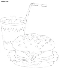 Hamburger dotted line drawing