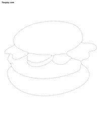 Hamburger dotted line drawing