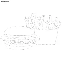 Hamburger dotted line drawing