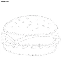 Hamburger dotted line drawing