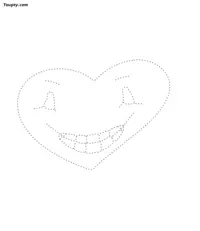 Heart dotted line drawing