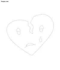 Heart dotted line drawing