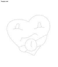 Heart dotted line drawing