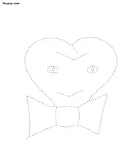 Heart dotted line drawing