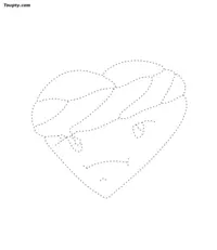 Heart dotted line drawing