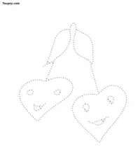 Heart dotted line drawing