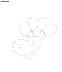 Heart dotted line drawing