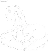 Horse dotted line drawing