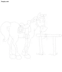 Horse dotted line drawing