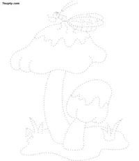 Mushroom dotted line drawing