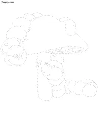 Mushroom dotted line drawing