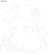 Mushroom dotted line drawing