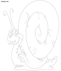 Snail dotted line drawing